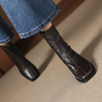 [Moloershow] 하퍼 스퀘어토 스판 6.5cm 앵클부츠 (기본/기모)