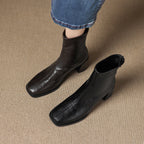 [Moloershow] 하퍼 스퀘어토 스판 6.5cm 앵클부츠 (기본/기모)