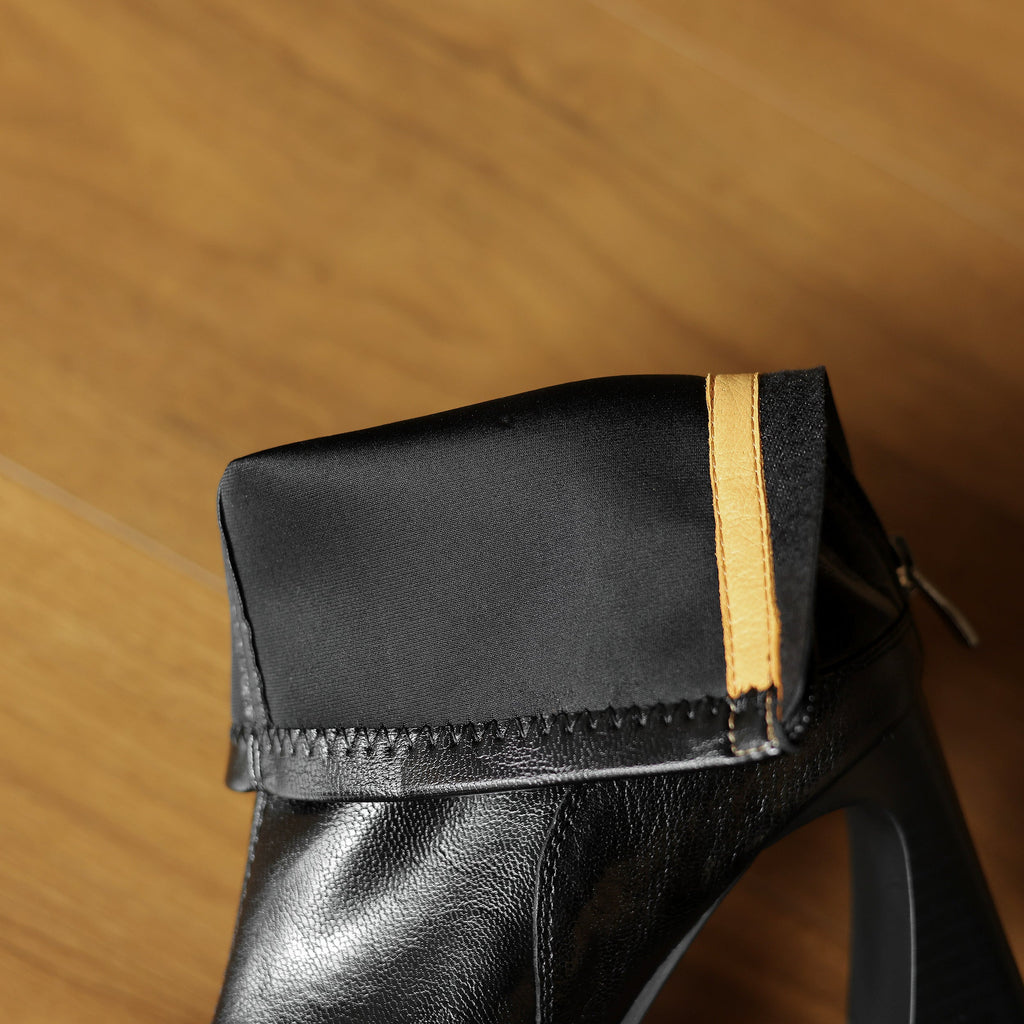 [Moloershow] 이사벨라 수제 양가죽 스퀘어토 7.5cm 고굽 부츠