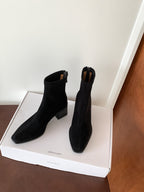 [Moloershow] 카이아 스웨이드 스퀘어토 6.5cm 스판 슬림핏 부츠