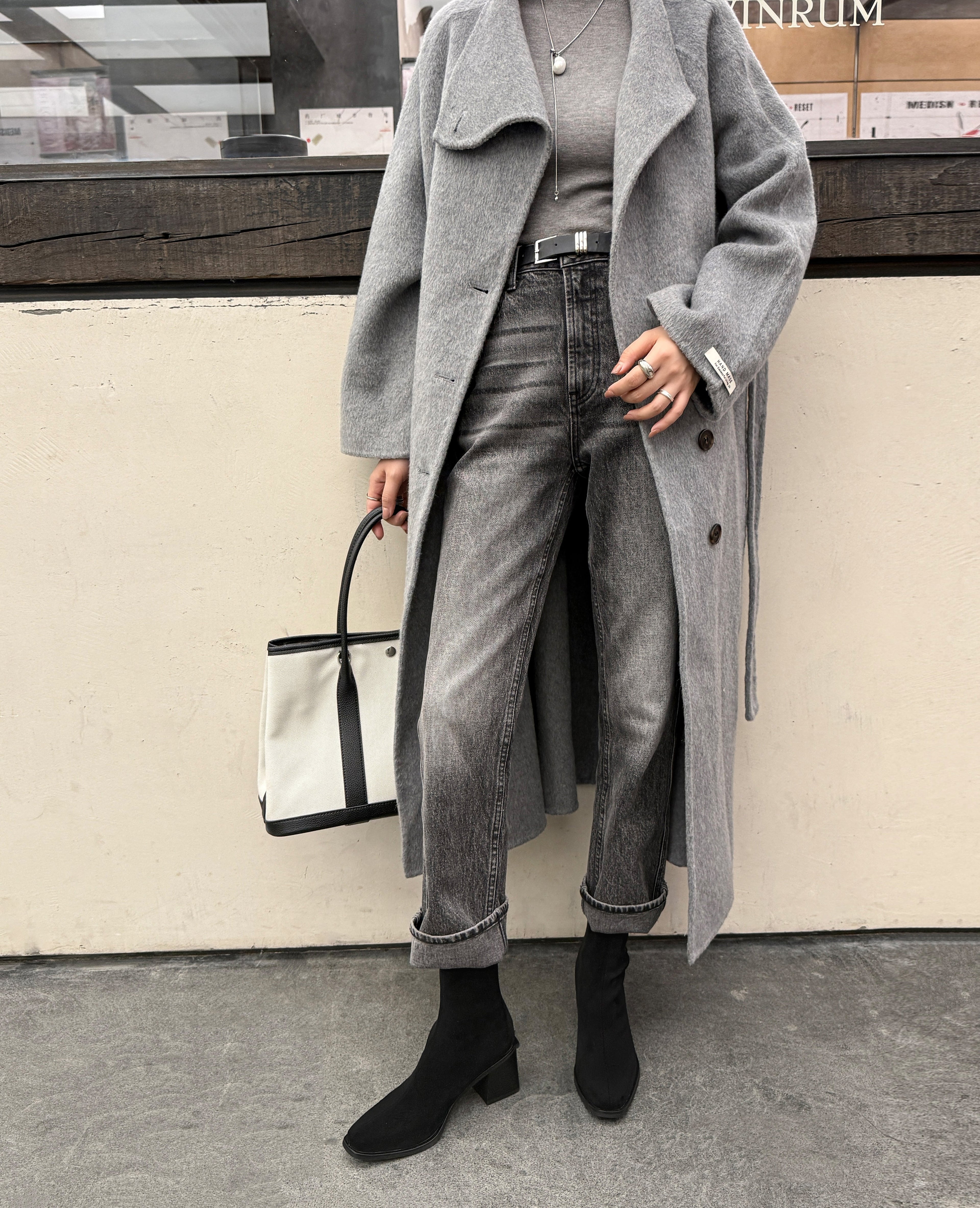 [Moloershow] 카이아 스웨이드 스퀘어토 6.5cm 스판 슬림핏 부츠