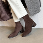 [Moloershow] 카이아 스웨이드 스퀘어토 6.5cm 스판 슬림핏 부츠