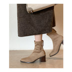 [Moloershow] 카이아 스웨이드 스퀘어토 6.5cm 스판 슬림핏 부츠