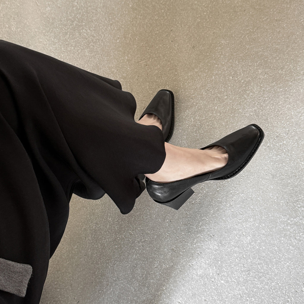 르 마레(Le Marais) 스퀘어 블록 펌프스 - 블랙