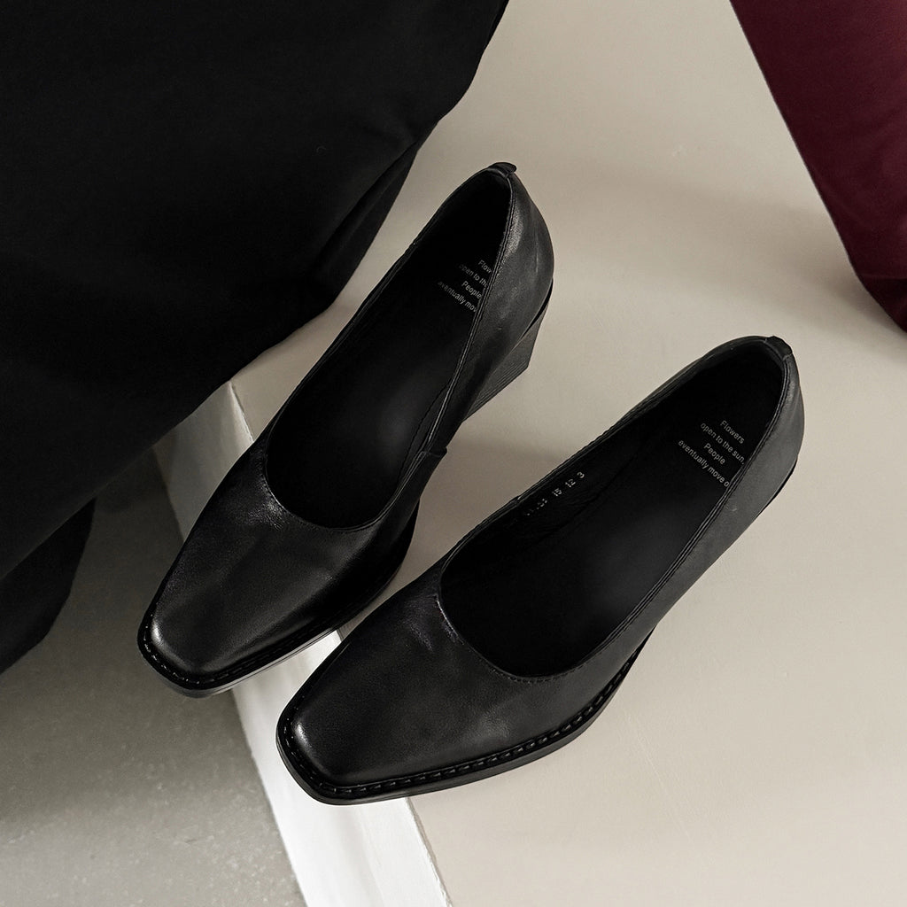 르 마레(Le Marais) 스퀘어 블록 펌프스 - 블랙