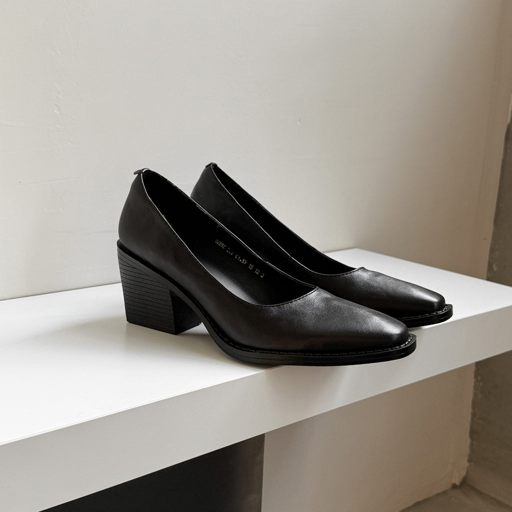 르 마레(Le Marais) 스퀘어 블록 펌프스 - 블랙