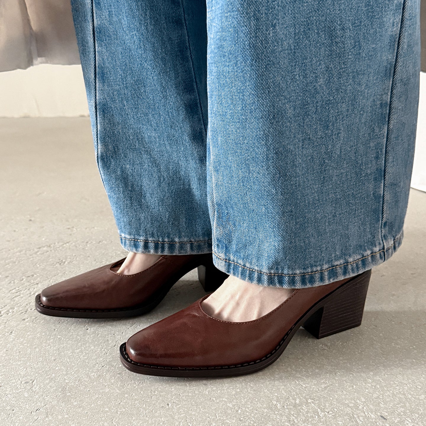 르 마레(Le Marais) 스퀘어 블록 펌프스 - 브라운