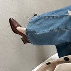 르 마레(Le Marais) 스퀘어 블록 펌프스 - 브라운