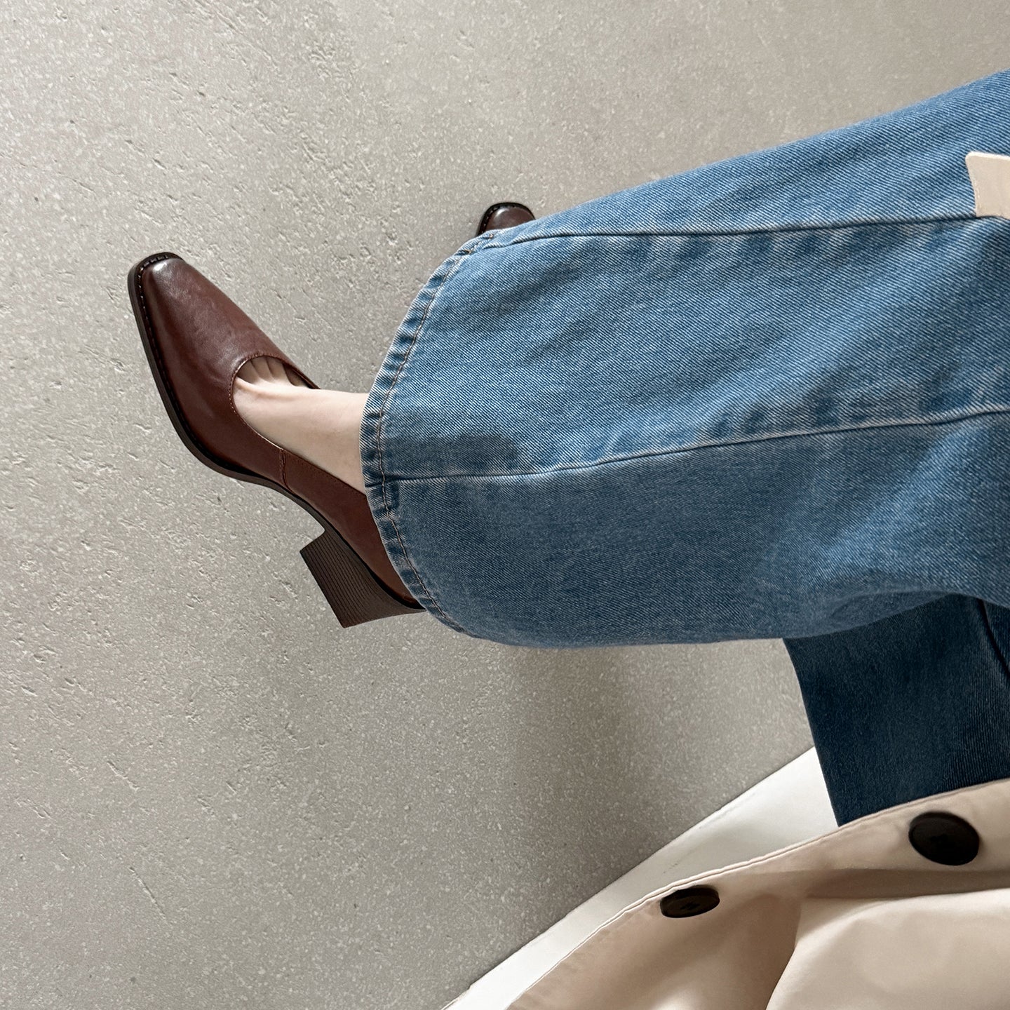 르 마레(Le Marais) 스퀘어 블록 펌프스 - 브라운