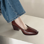 르 마레(Le Marais) 스퀘어 블록 펌프스 - 브라운