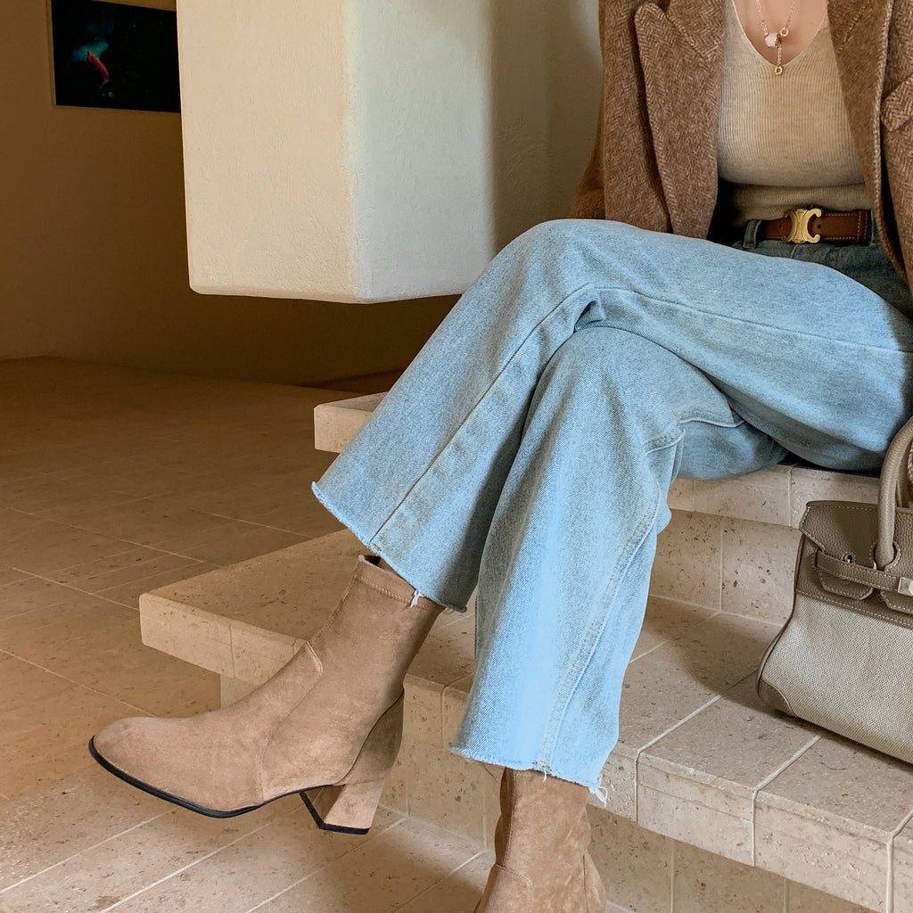 [Moloershow] 루나 라운드토 스판 5cm 삭스부츠 (33-40사이즈)