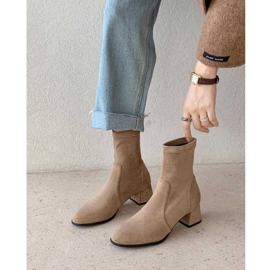 [Moloershow] 루나 라운드토 스판 5cm 삭스부츠 (33-40사이즈)