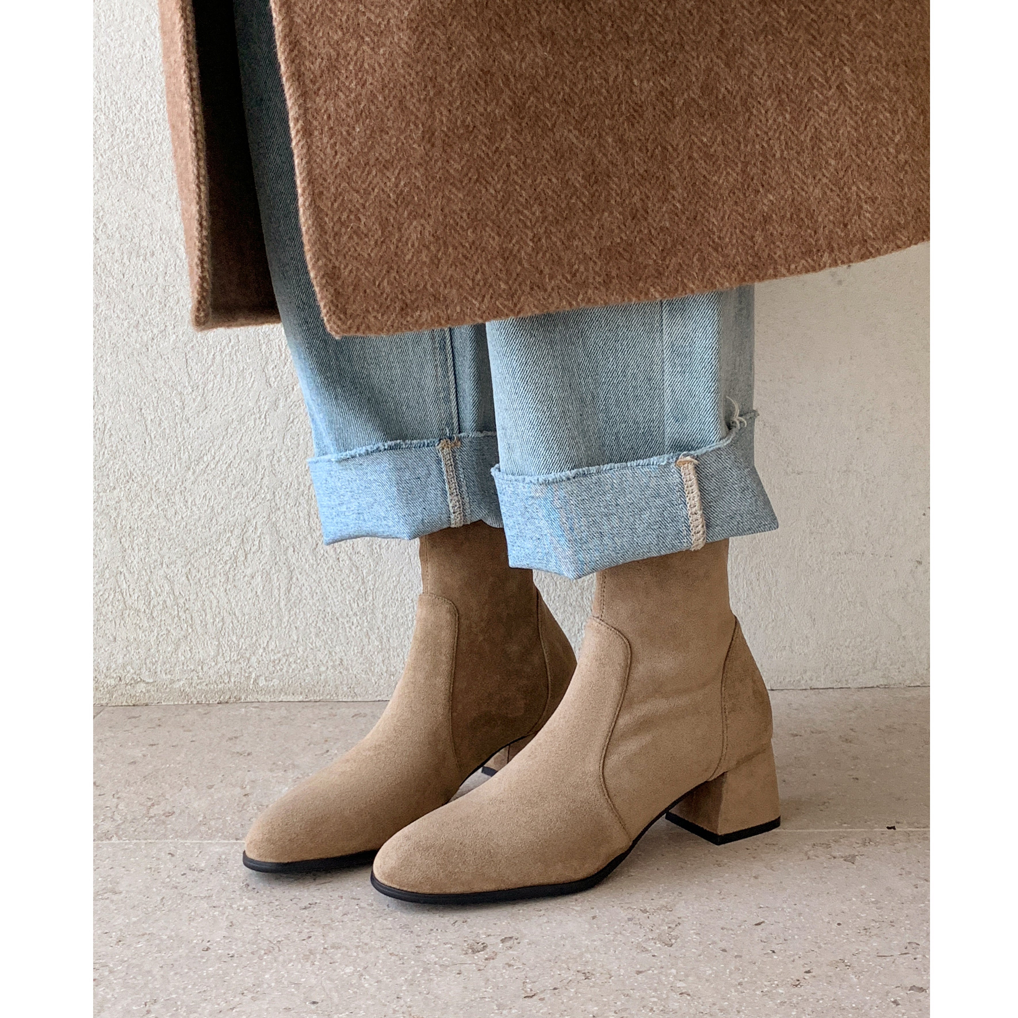 [Moloershow] 루나 라운드토 스판 5cm 삭스부츠 (33-40사이즈)