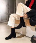 [Moloershow] 루나 라운드토 스판 5cm 삭스부츠 (33-40사이즈)