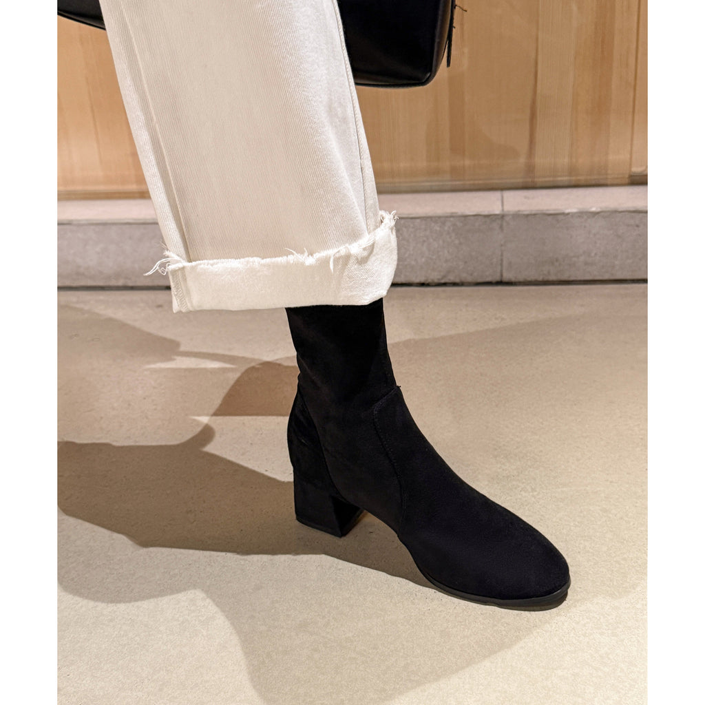 [Moloershow] 루나 라운드토 스판 5cm 삭스부츠 (33-40사이즈)