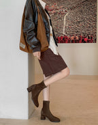 [Moloershow] 루나 라운드토 스판 5cm 삭스부츠 (33-40사이즈)