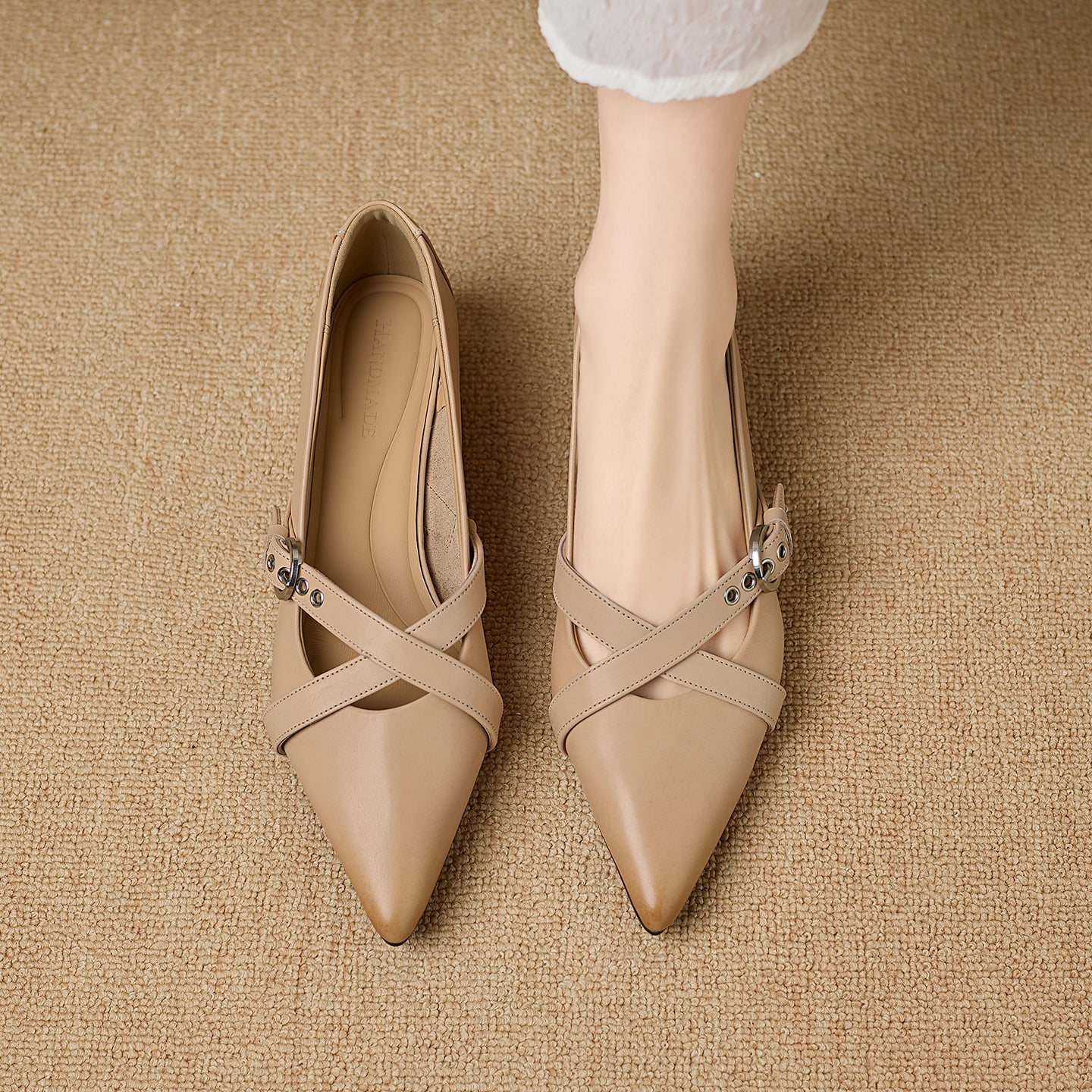 [M122] 뤼네트(Lunette)메리제인 로퍼 3.5cm 통굽 - 애프리콧