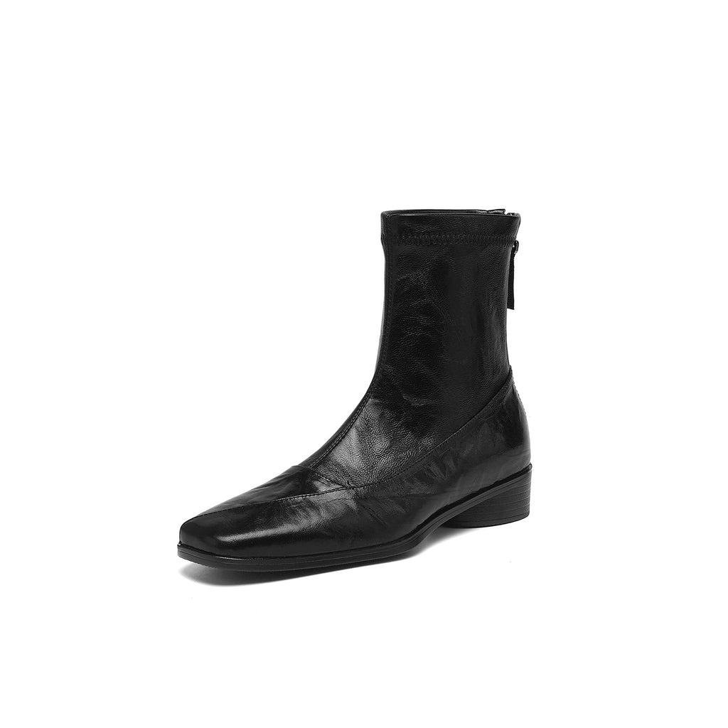 [Moloershow] 마고 리얼 양가죽 세미 스퀘어토 3cm 앵클부츠 (기본/기모)