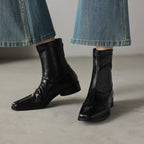 [Moloershow] 마고 리얼 양가죽 세미 스퀘어토 3cm 앵클부츠 (기본/기모)