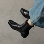 [Moloershow] 마고 리얼 양가죽 세미 스퀘어토 3cm 앵클부츠 (기본/기모)