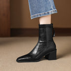 [Moloershow] 마야 스퀘어토 스판 6.5cm 앵클부츠 (기본/기모)