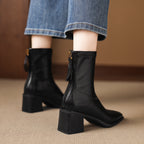 [Moloershow] 마야 스퀘어토 스판 6.5cm 앵클부츠 (기본/기모)