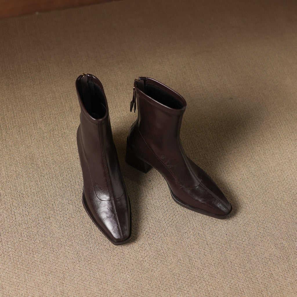 [Moloershow] 마야 스퀘어토 스판 6.5cm 앵클부츠 (기본/기모)