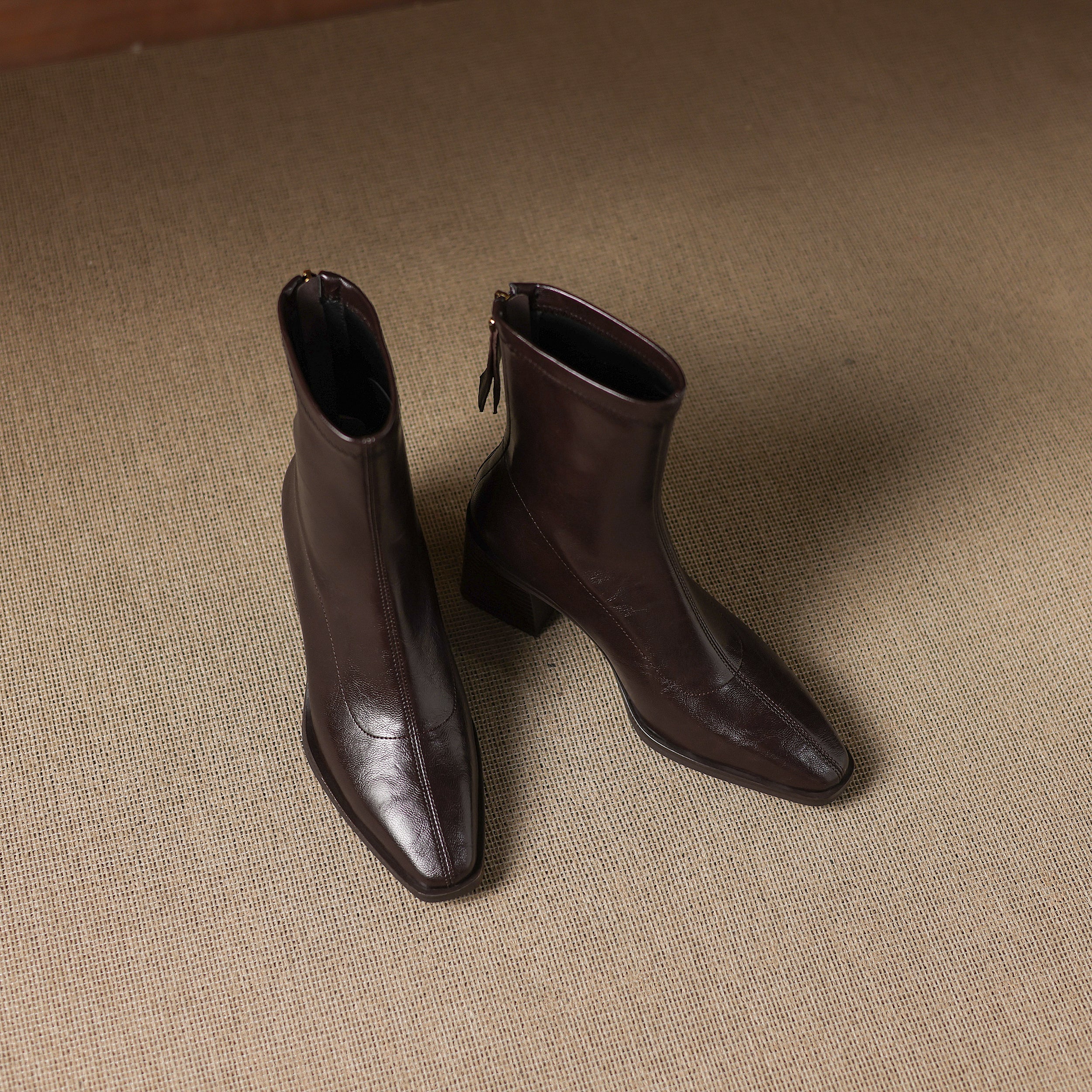 [Moloershow] 마야 스퀘어토 스판 6.5cm 앵클부츠 (기본/기모)