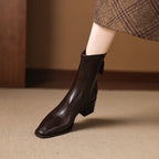 [Moloershow] 마야 스퀘어토 스판 6.5cm 앵클부츠 (기본/기모)