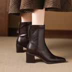 [Moloershow] 마야 스퀘어토 스판 6.5cm 앵클부츠 (기본/기모)