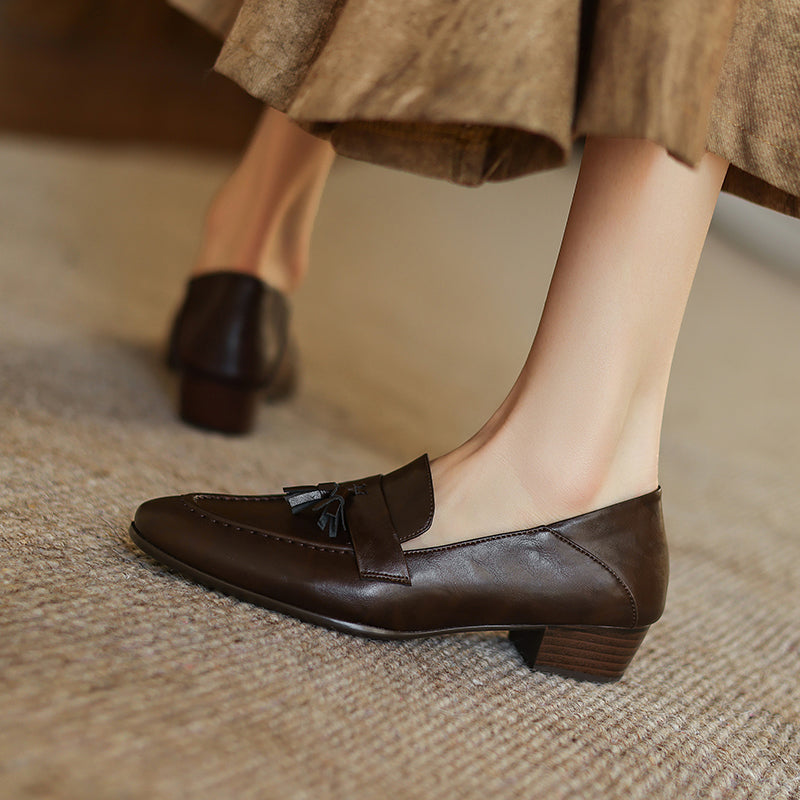 [M112] 르 오데온(Le Odeon) 클래식 태슬 소가죽 로퍼 - 브라운