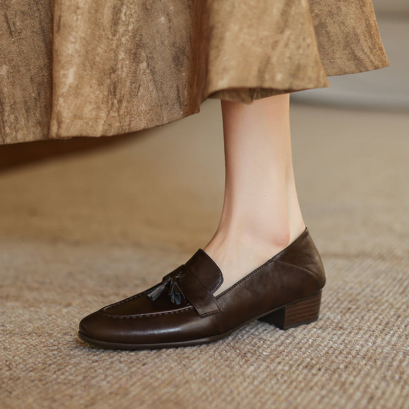 [M112] 르 오데온(Le Odeon) 클래식 태슬 소가죽 로퍼 - 브라운