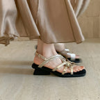 [M145] 온딘(Ondine) 천연양가죽 편안한 샌들 4cm - 금색