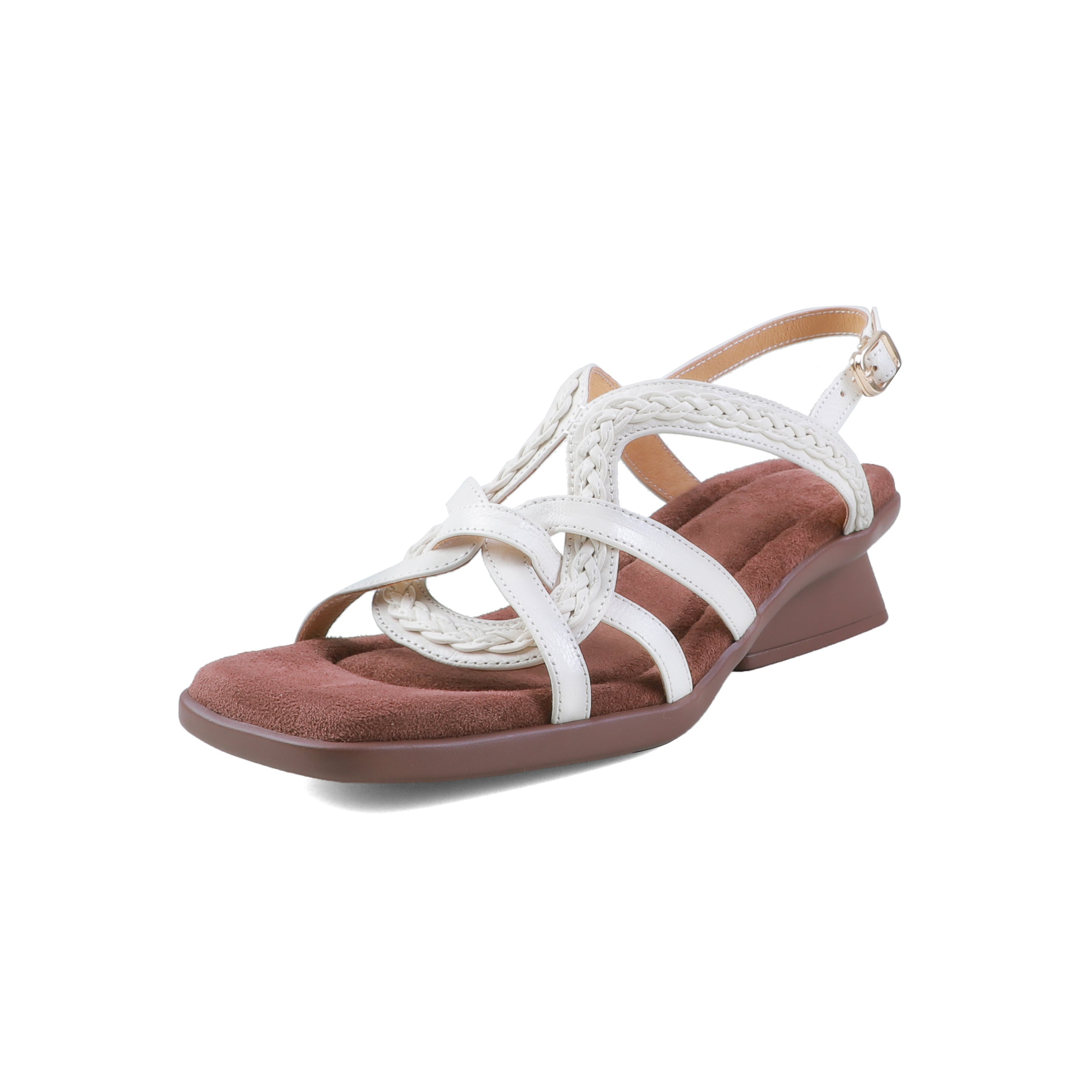 [M145] 온딘(Ondine) 천연양가죽 편안한 샌들 4cm - 미백색