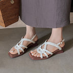 [M145] 온딘(Ondine) 천연양가죽 편안한 샌들 4cm - 미백색