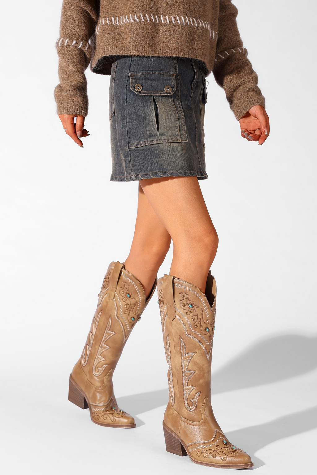 The Sedona Turquoise Detail Western Boot