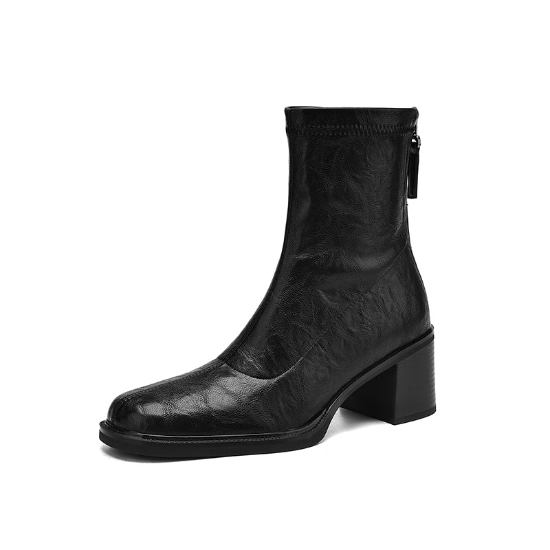 [Moloershow] 세레나 라운드토 스판 6cm 앵클부츠 (기본/기모)