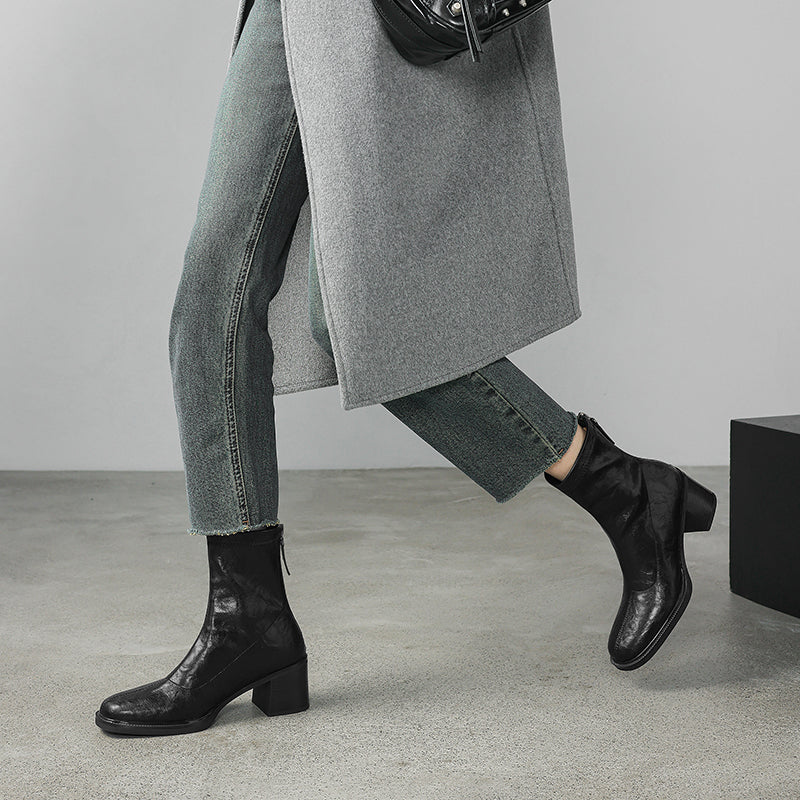 [Moloershow] 세레나 라운드토 스판 6cm 앵클부츠 (기본/기모)