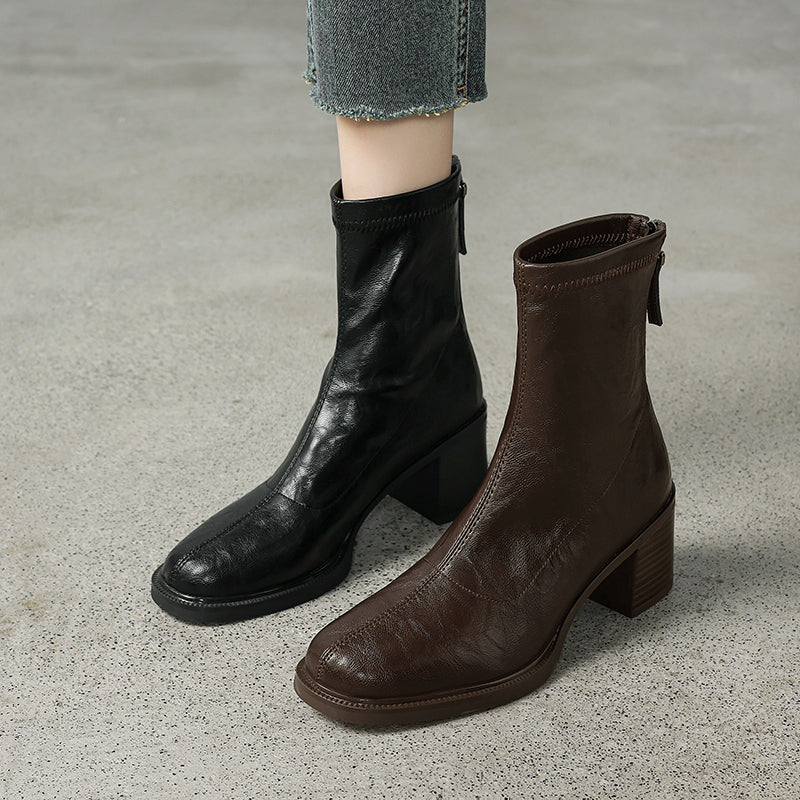 [Moloershow] 세레나 라운드토 스판 6cm 앵클부츠 (기본/기모)