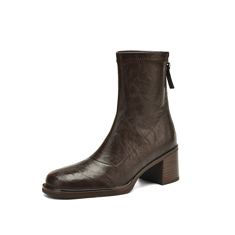 [Moloershow] 세레나 라운드토 스판 6cm 앵클부츠 (기본/기모)