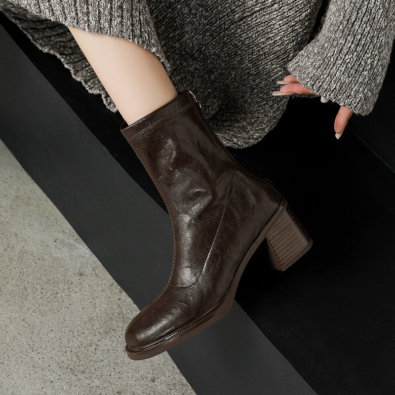 [Moloershow] 세레나 라운드토 스판 6cm 앵클부츠 (기본/기모)