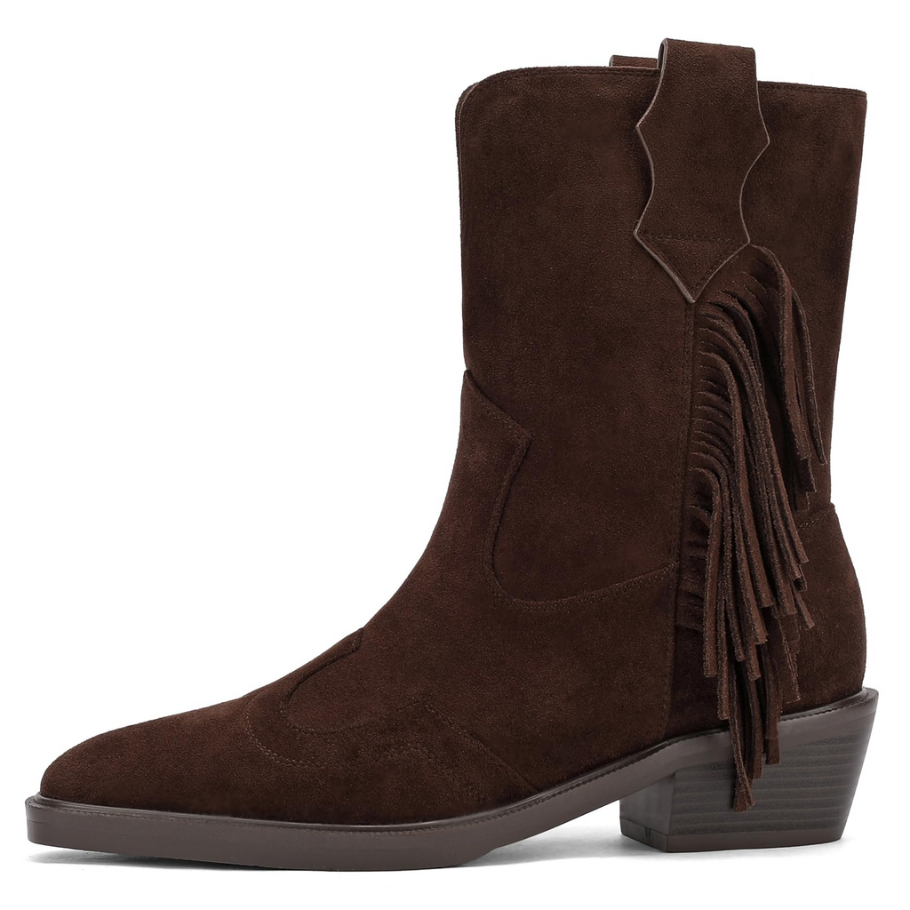 The Sierra Fringe Mid-Calf Western Boot