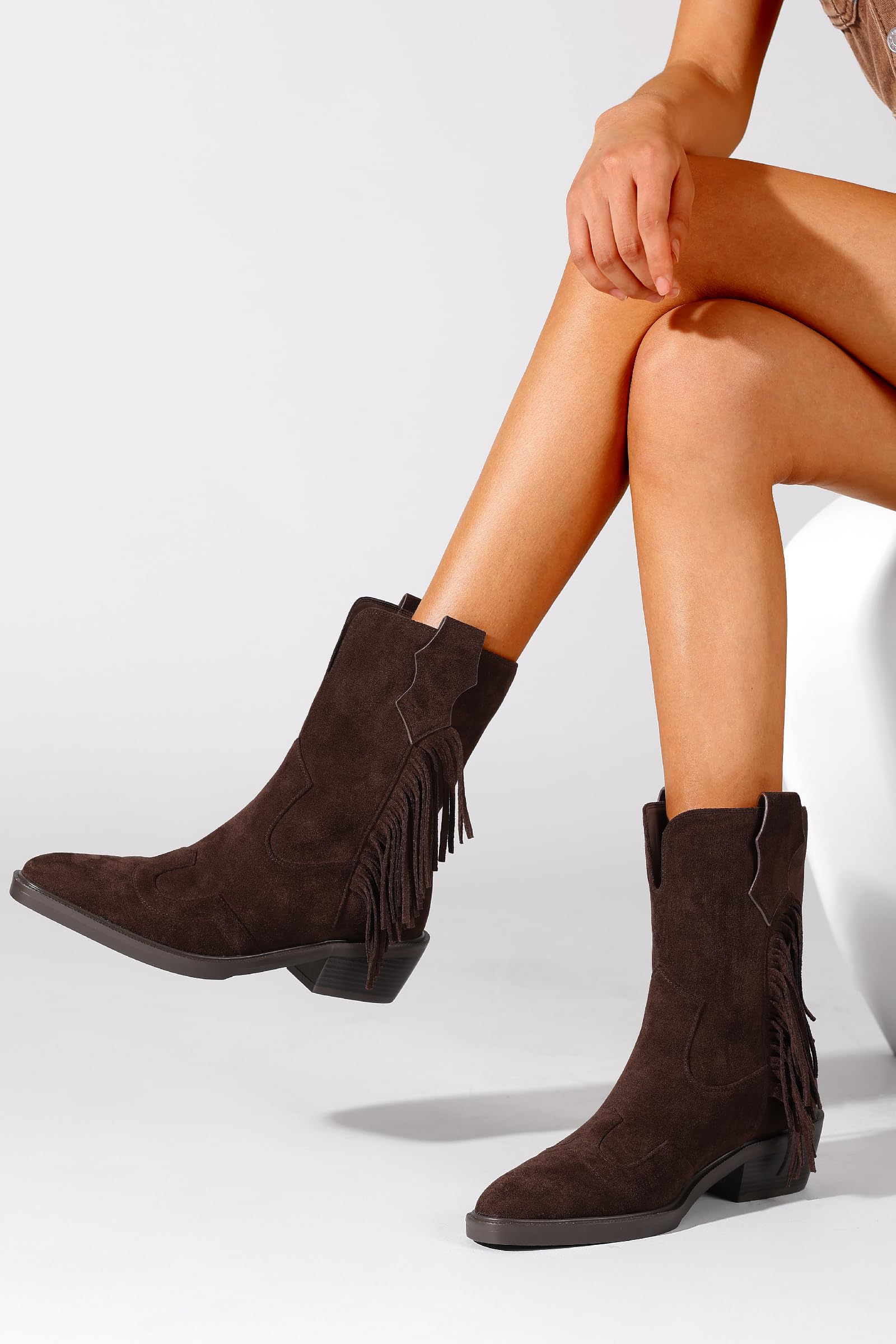 The Sierra Fringe Mid-Calf Western Boot