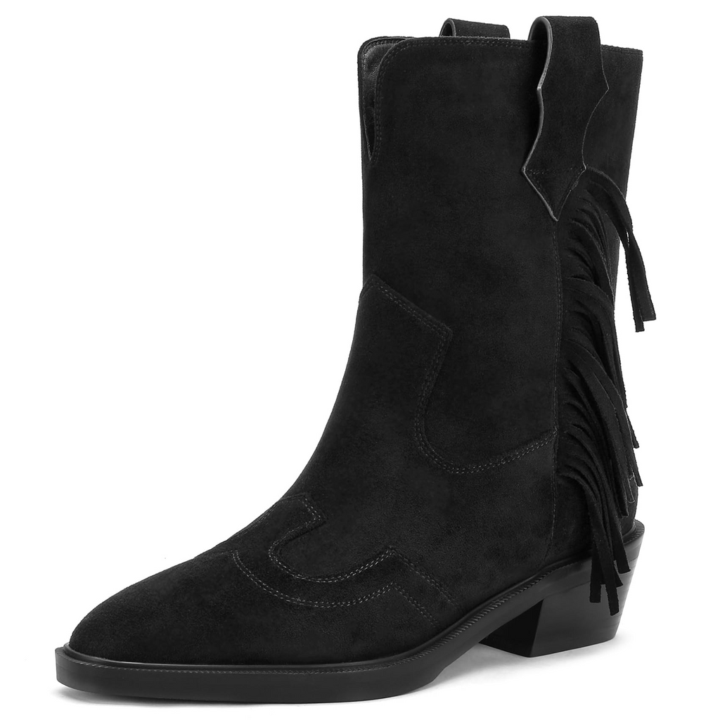 The Sierra Fringe Mid-Calf Western Boot