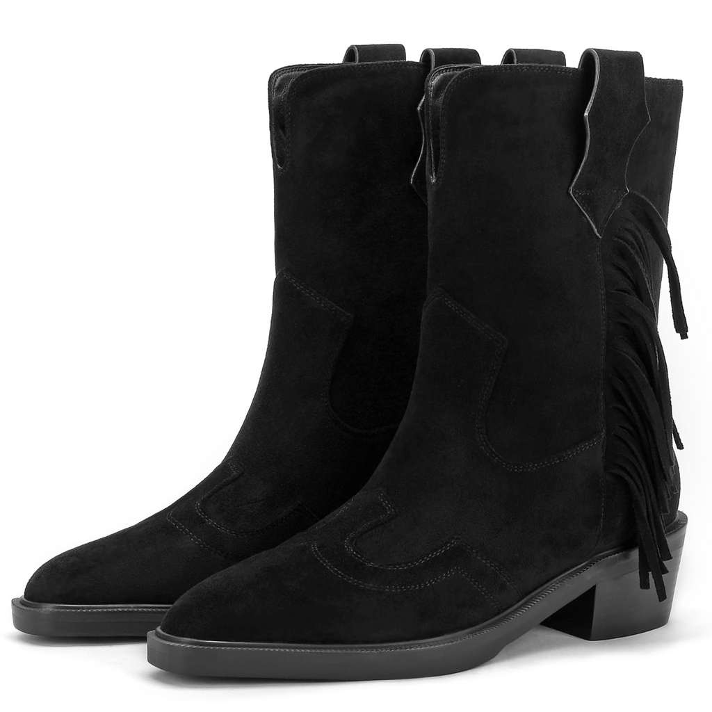 The Sierra Fringe Mid-Calf Western Boot