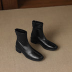 소피(The Sophie) 라운드토 스판 앵클부츠 (4cm) - 블랙