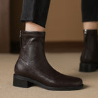 소피(The Sophie) 라운드토 스판 앵클부츠 (4cm) - 브라운