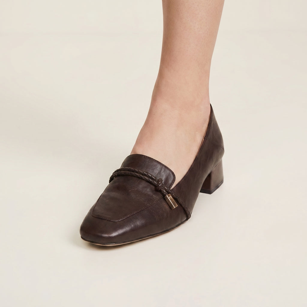 [M146] 탈리(Thalie) 마가죽 스퀘어토 통기성 로퍼 3.5cm - 브라운
