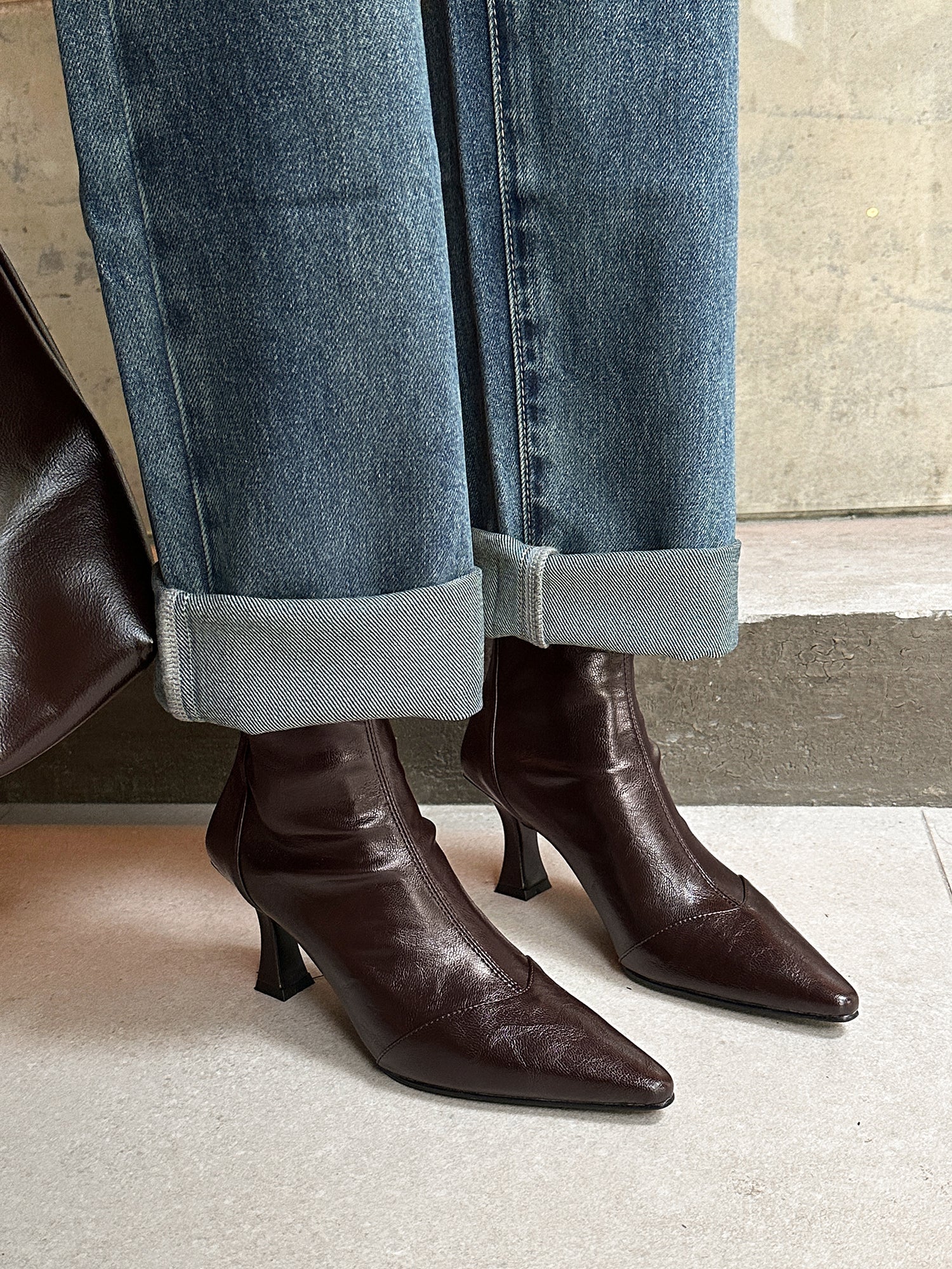 발렌티나 스틸레토 스판 앵클부츠 (7.5cm)