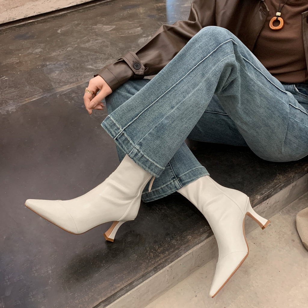 발렌티나 스틸레토 스판 앵클부츠 (7.5cm)